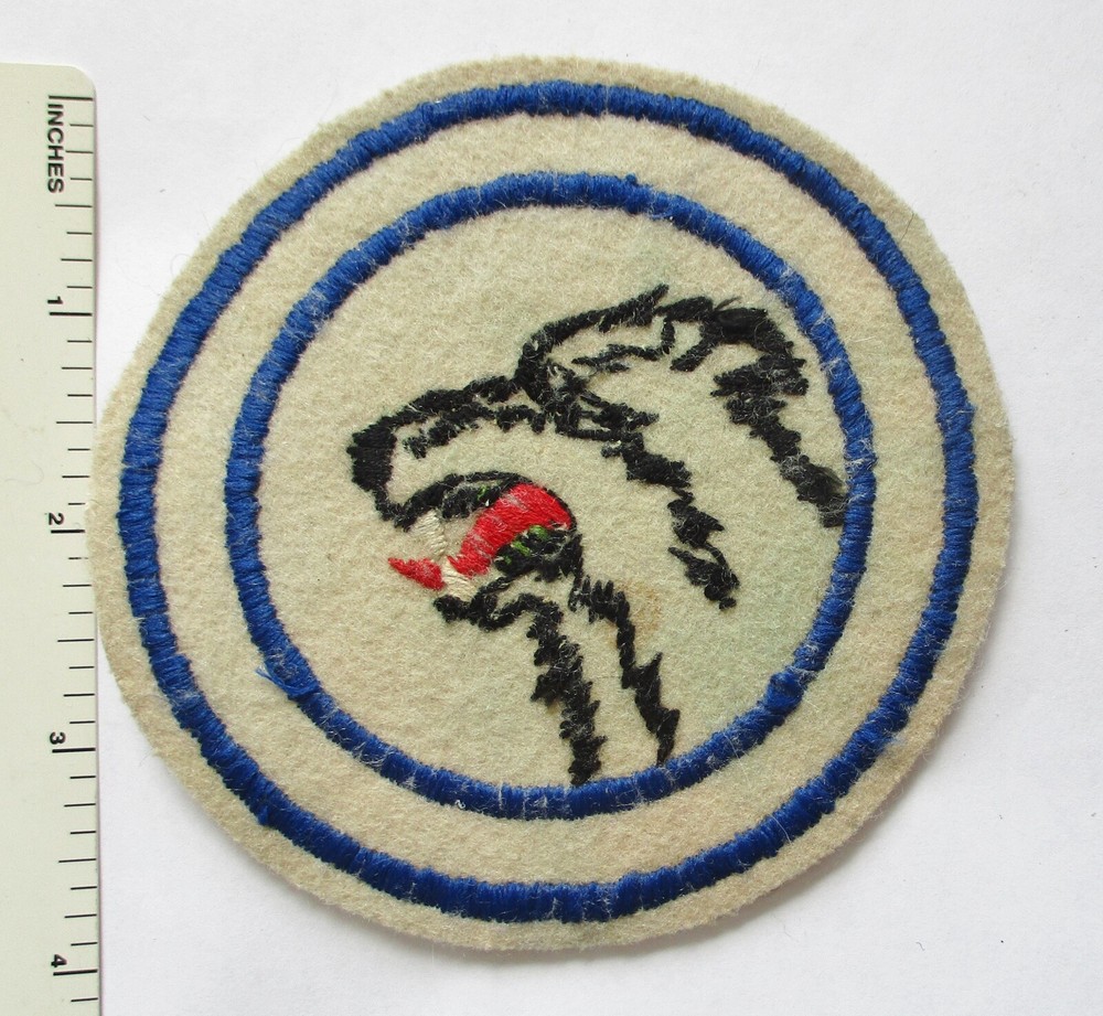 Older Vintage AIR FORCE WOLFPACK / WOLFHOUND PATCH on Wool
