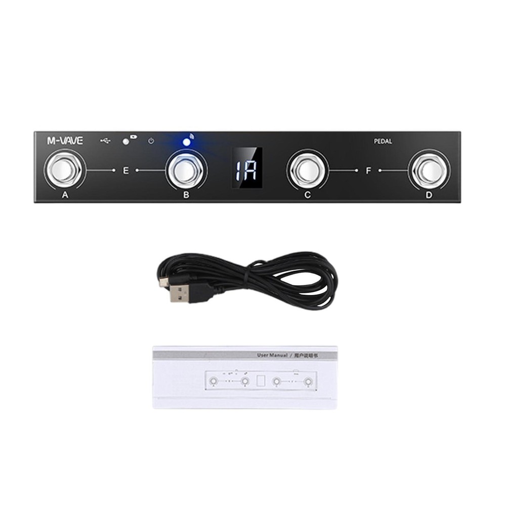 BT MIDI Controller 4 Buttons Footswitch support USB MIDI Foot 2024 US