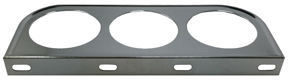Universal Chrome Under Dash Triple Gauge Mounting Panel 2-1/16 Inch