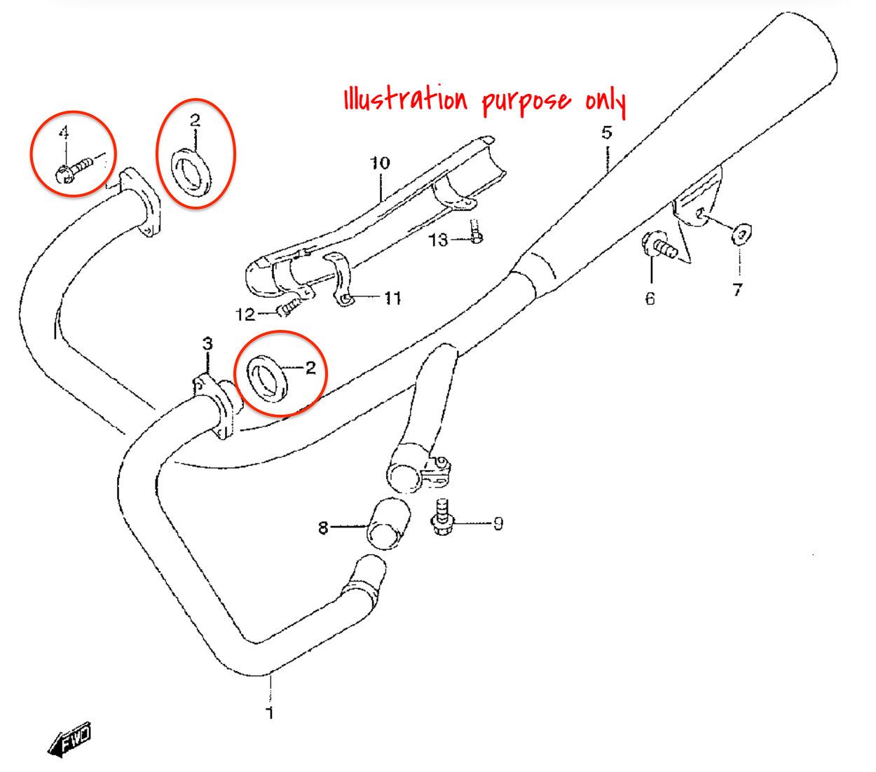 Exhaust Manifold Gasket Repair Set Suzuki GZ250 1999-2010 (Complete Set)
