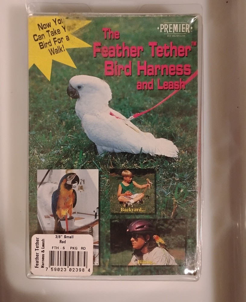 Premier Feather Tether Bird Harness & Leash Royal Blue Size Small. - Circa 1999