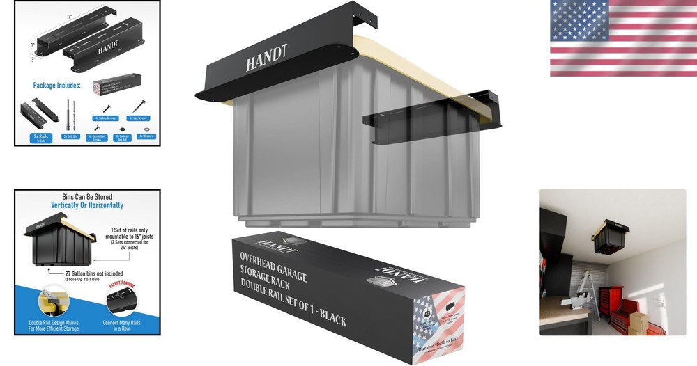 Customizable Metal Ceiling Storage Rack - Organize Your Garage Effortlessly