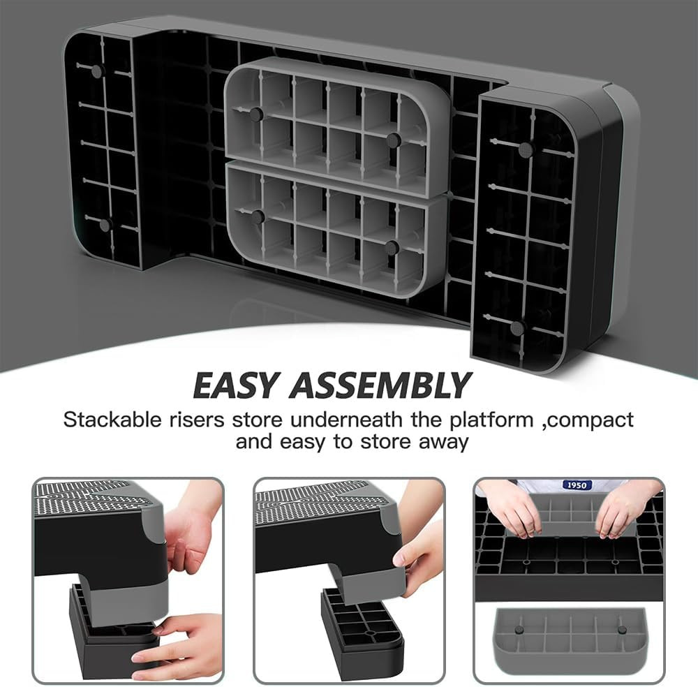 Adjustable Aerobic Exercise Step- Workout Step Platform, 26.5" Step Deck with 4"
