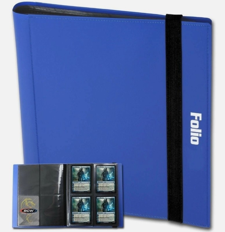 BCW Folio 20 Double Sided 4-Pocket Side Loading Page Album - Blue