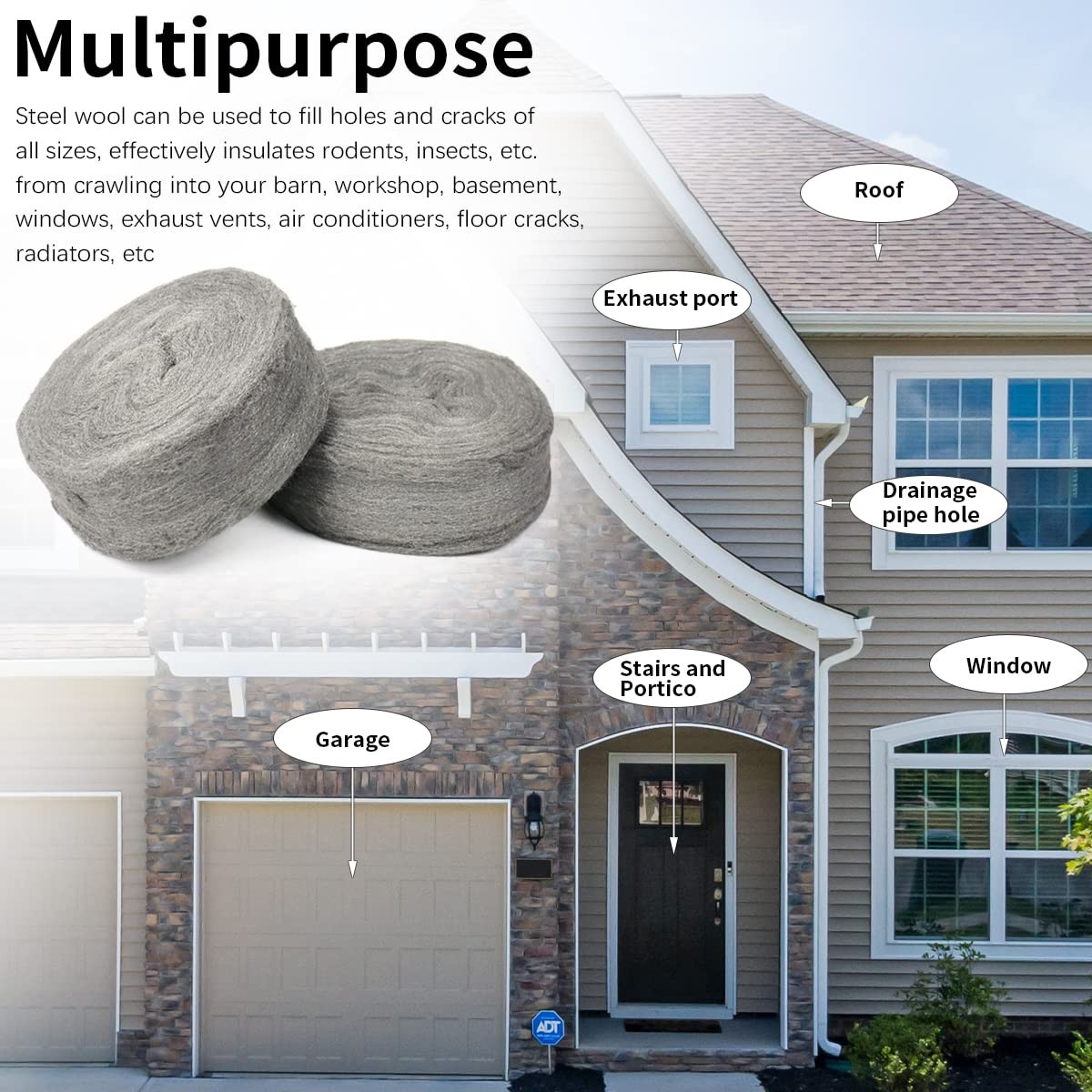 40Ft Stainless Steel Wool Reel Fill Fabric Roll Gap Blocker Coarse Wire For Barn