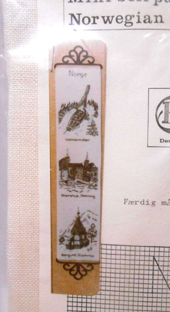 NORWEGIAN Mini Bell Pull Cross Stitch Linen Sampler Kit B O E Made in Denmark