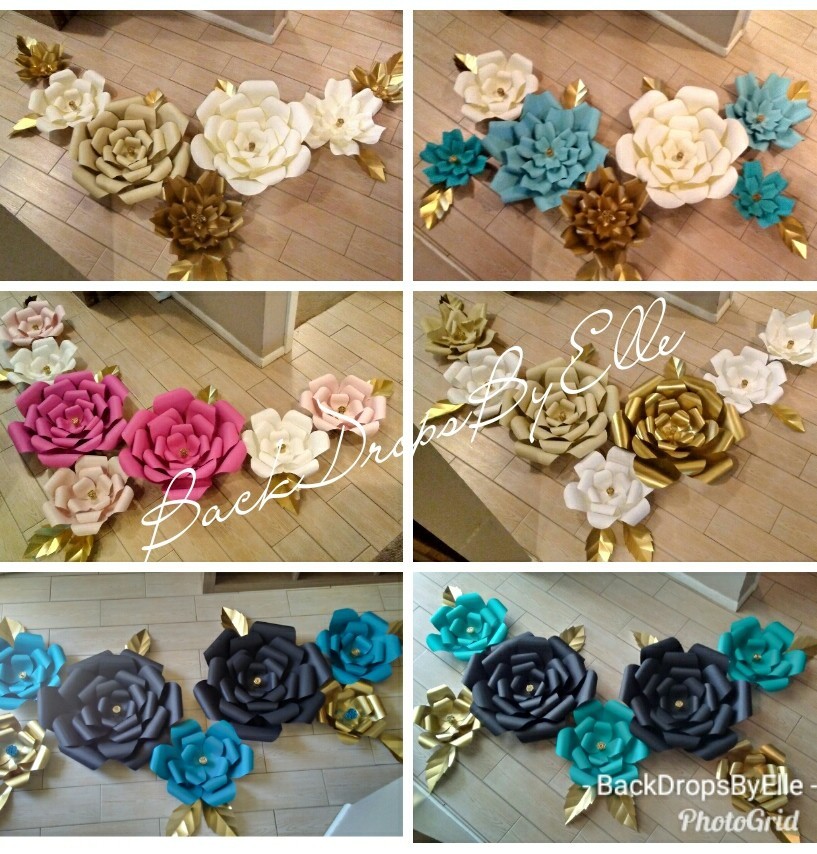 7 LARGE Paper flowers wall Decor!!♡♡ unicorn