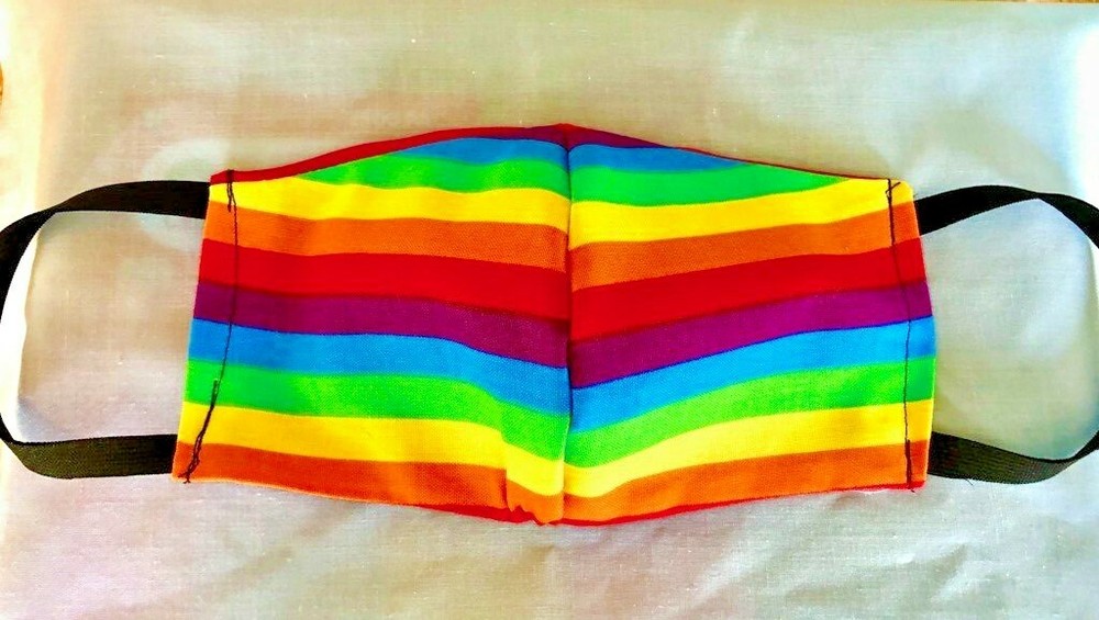 ***Rainbow*** REVERSIBLE Cotton Face mask (handmade)