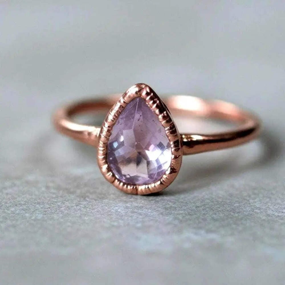 Lavender Amethyst Ring | Electroformed Copper Jewelry