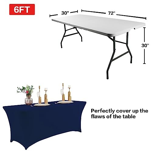 2 Pack 6FT Table Cloth for Rectangular Fitted Events 6 Ft - 2 Pcs Jean Blue