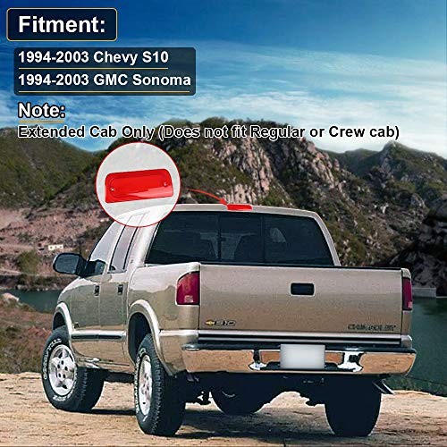 3rd Third Brake Light Lens Compatible with 1994-2003 Extended Cab Only Red