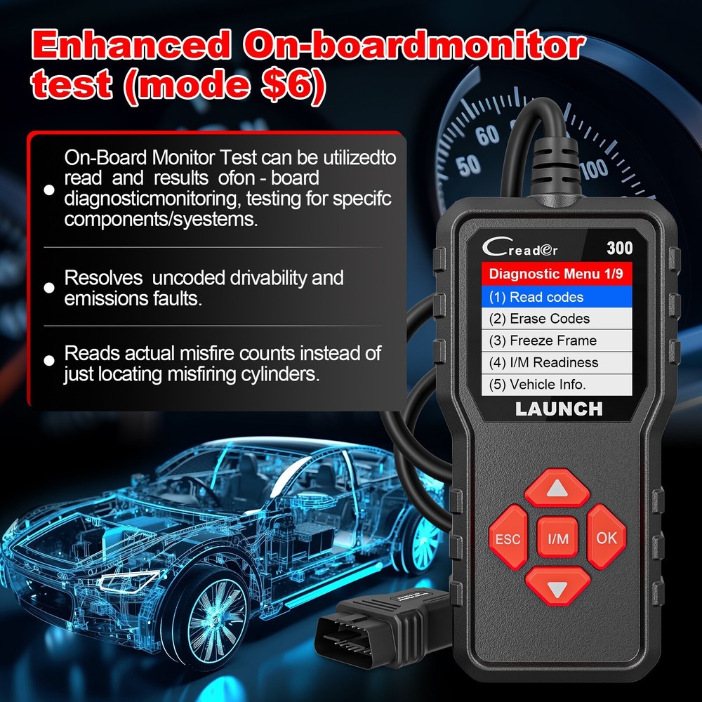 2026 LAUNCH CR300 OBD2 Scanner Car Engine Fault Code Reader Diagnostic Scan Tool