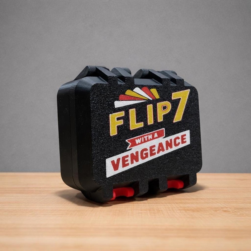 Flip 7 With a Vengeance Card Game Case, 3D Printed Holder, Tabletop Accessory