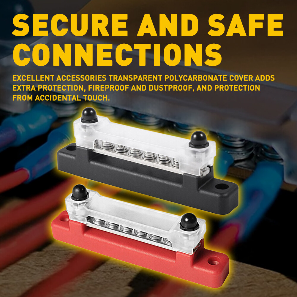 2PCS 150A 12V DC 6 TERMINAL WAY BUS BAR DISTRIBUTION BLOCK FOR CAR MARINE BOAT