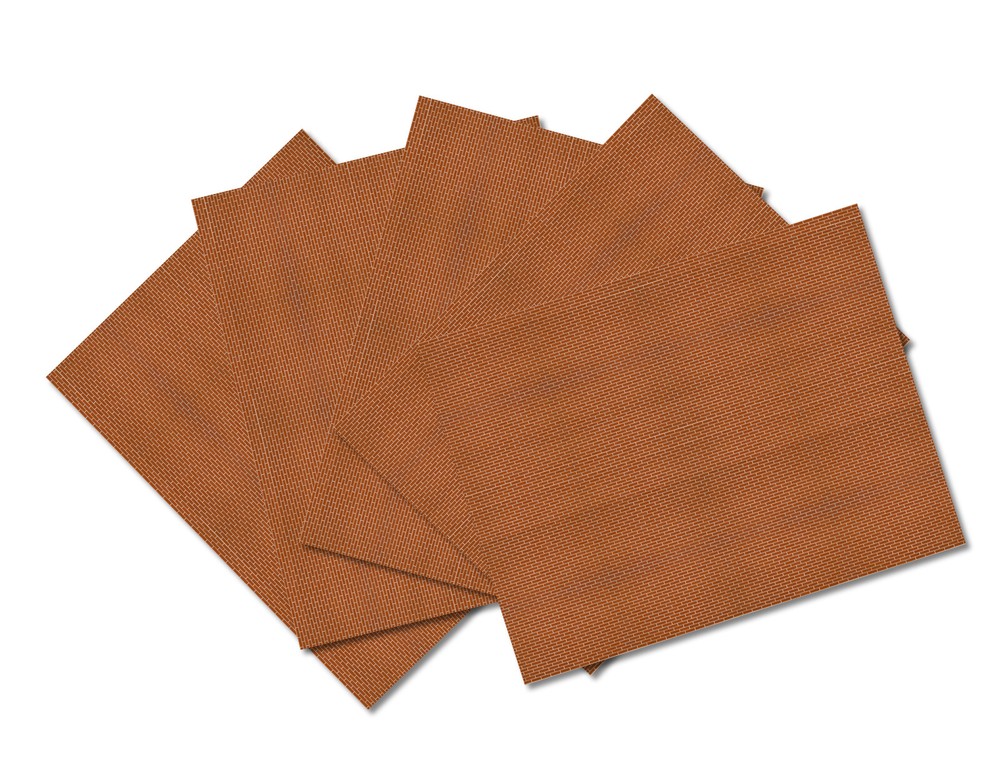 O Scale Brick Model Train Scenery Sheets –5 Seamless 8.5x11 Dark Red