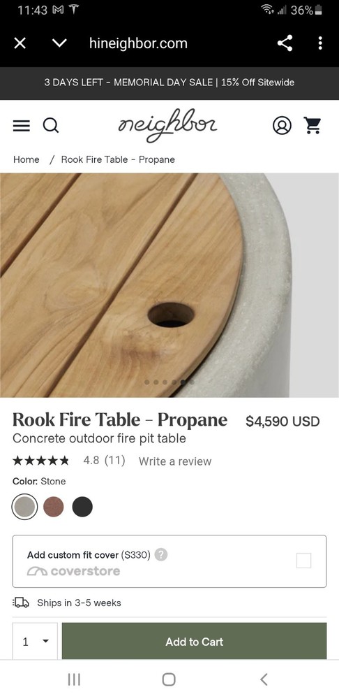 Rook, Teak Fire Pit Cover - Round