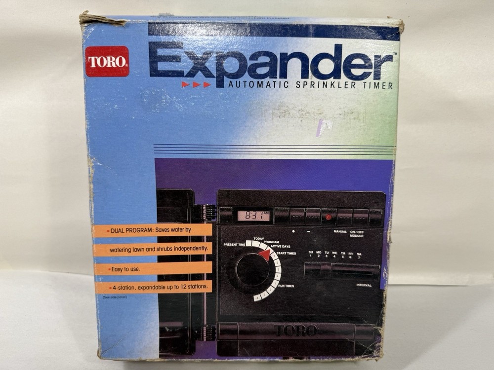 Toro Expander Automatic Sprinkler Timer 4 Station Dual Program NOS