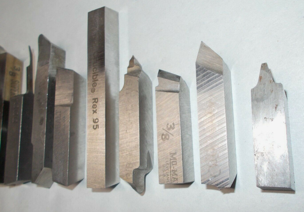Lathe Tool Bits (14) Various Geometry High Speed Steel 3/8" Machinists Tool Bits