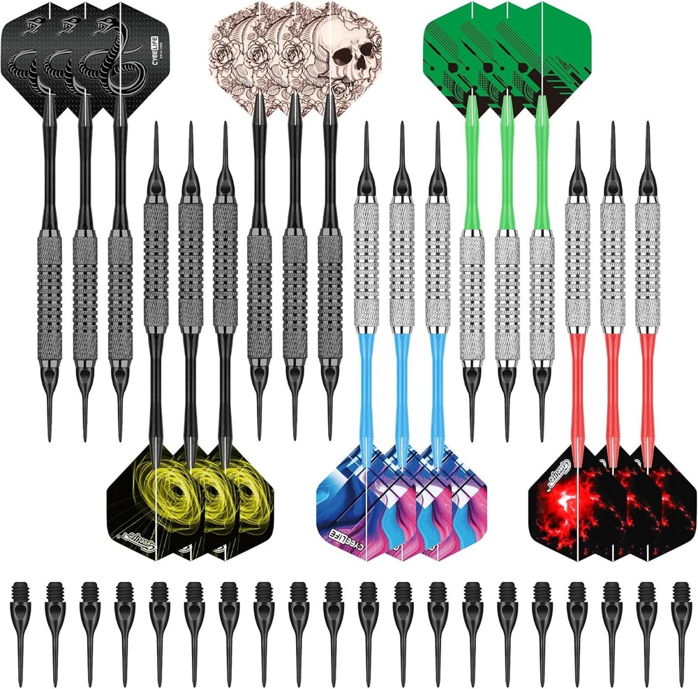 18PCS Soft Tip Darts Set Plastic Tips for Electronic Dart Board Game