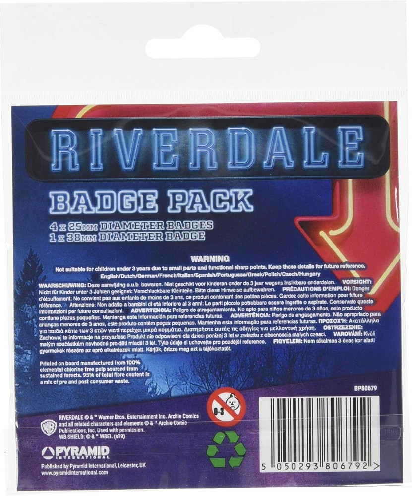 Riverdale Badges, Multicoloured, 10 x 12.5cm