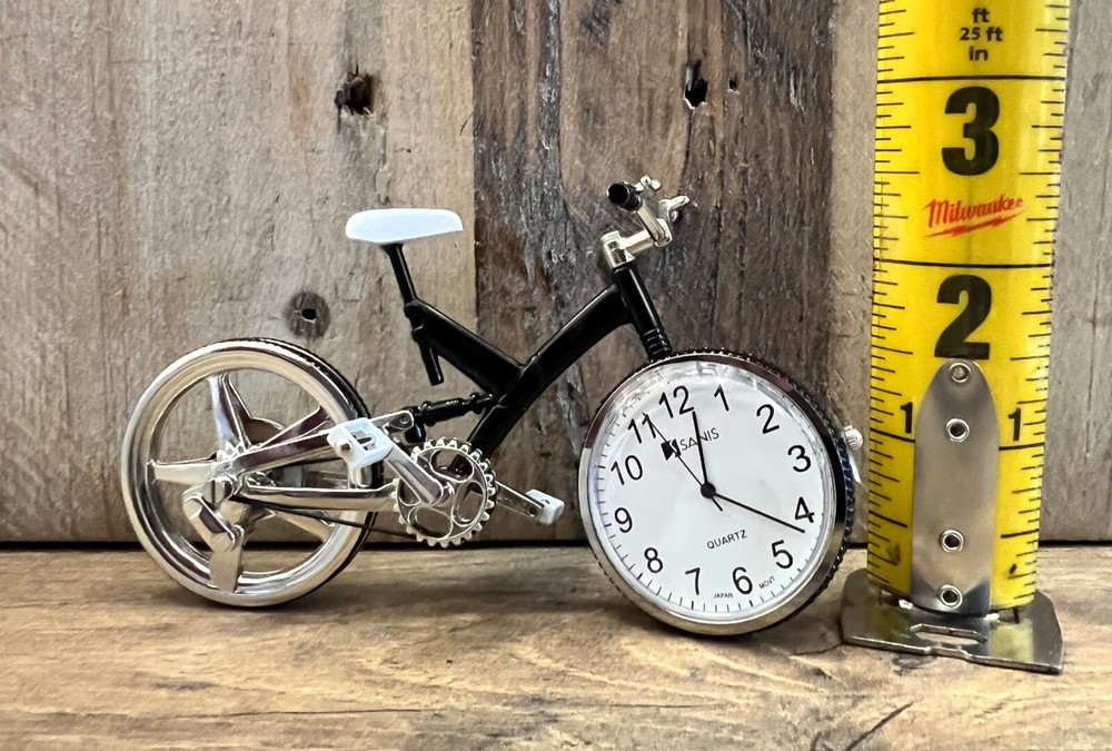 Bicycle Metal Desk Clock 4" x 2.5"
