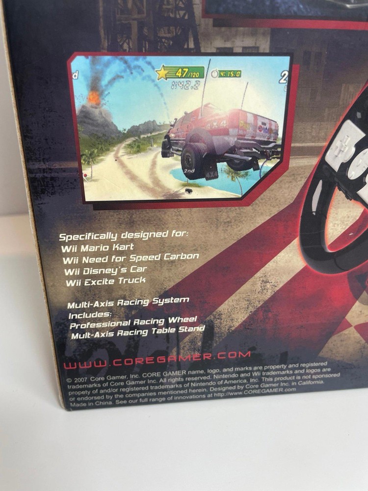 Multi-Axis Racing System Steering Wheel Stand for Nintendo Wii New