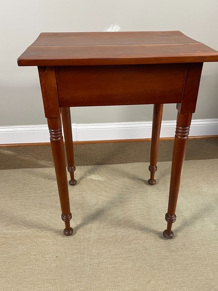 Antique Cherry One-Drawer Table w/ Distinctive Feet