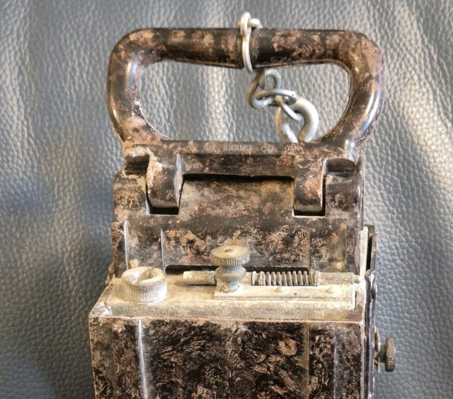 WW2 German Bakelite Lantern, good condition, with handle hook, stamps around