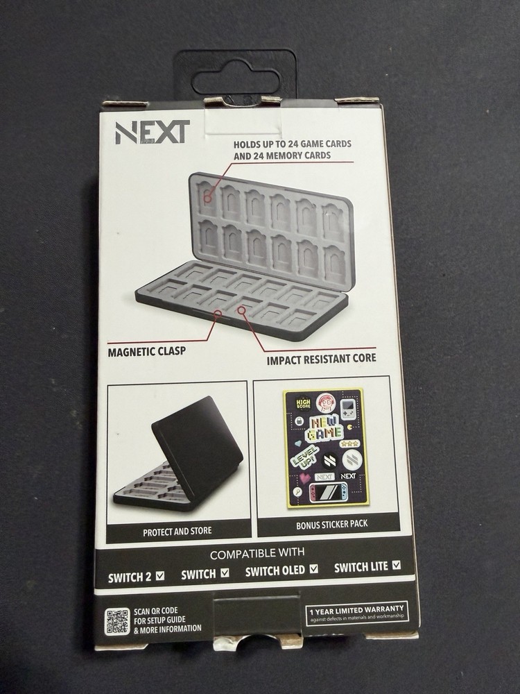 NEXT - Game Vault Case for Nintendo Switch 2 and Switch - Black ,