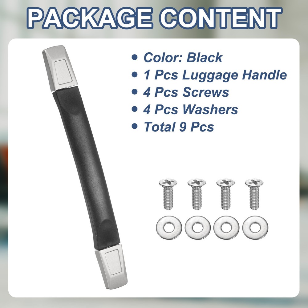 Luggage Handle 7.87" x 0.98" (L x W) Plastic Pull Handle Grip Replacement Black
