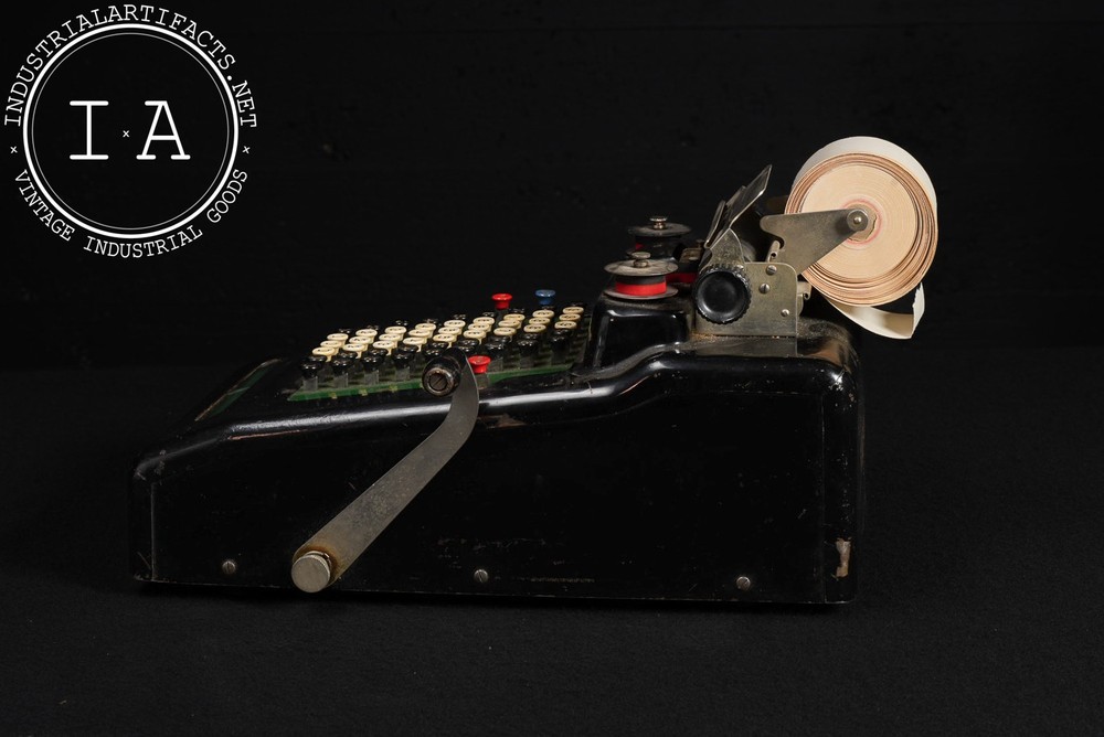 Vintage Mechanical Adding Machine with Paper Roll by Victor