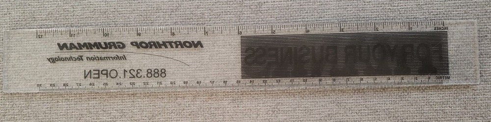 Northrup Grumman Thanks for Your Business Plexiglass Ruler