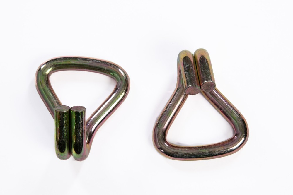 2 pcs - 2" Heavy Duty Double J Wire Hook tie down strap cargo webbing rigging