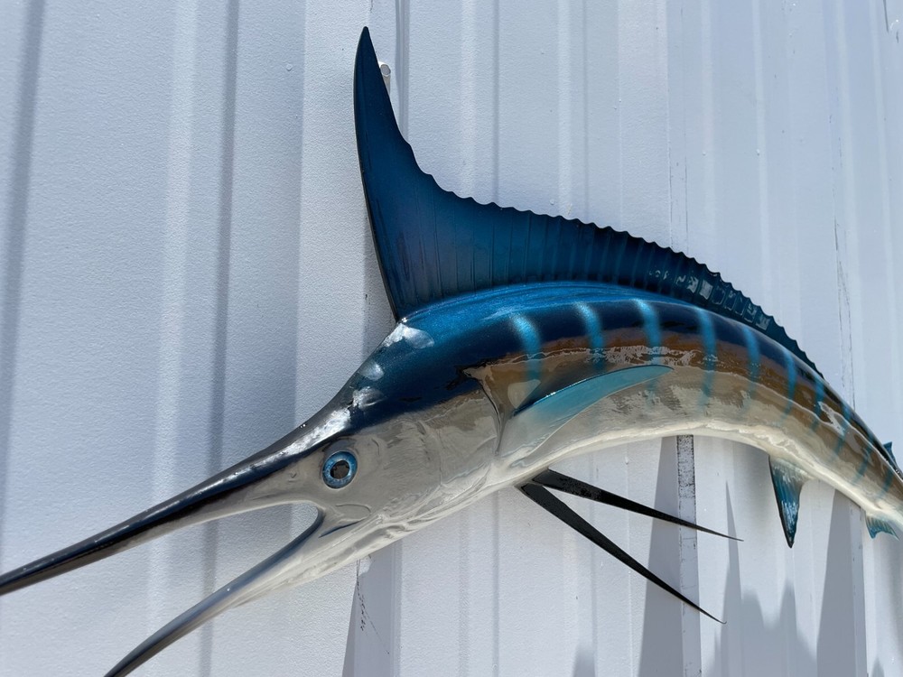 59" Blue Marlin Half Mount Fish Replica - Quick Production