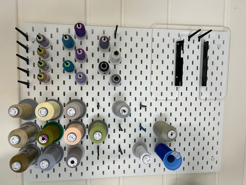Thread Spool & Cone Holder for Skadis Pegboard