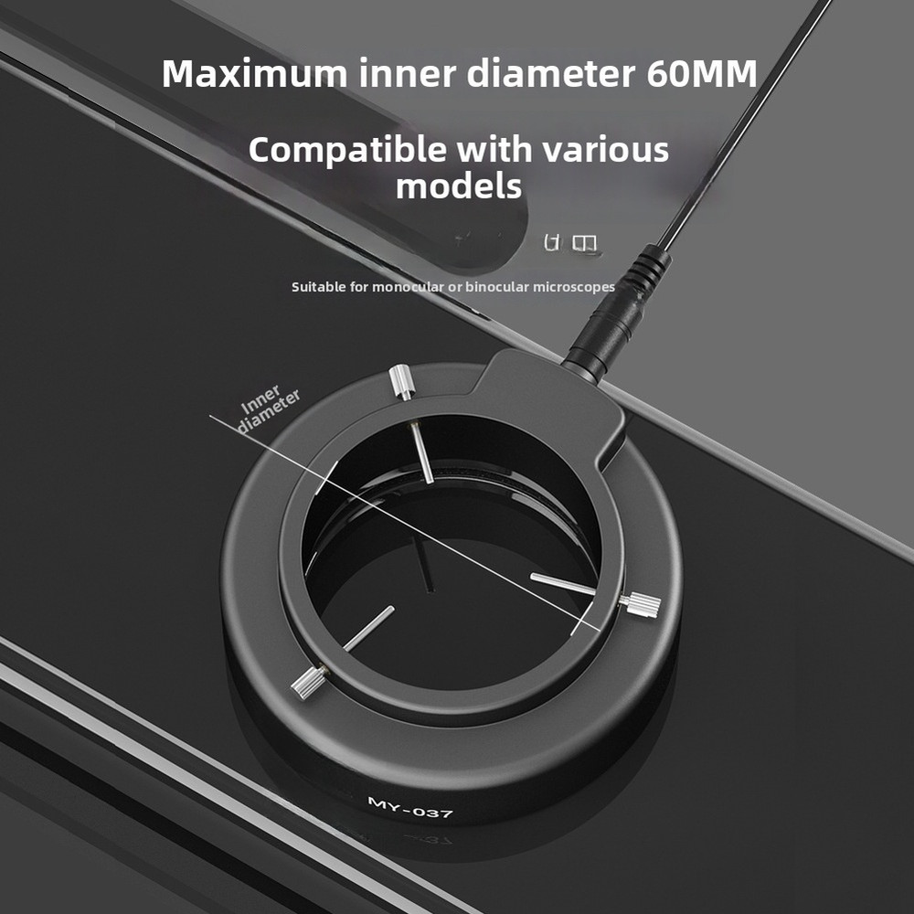 USB Microscope Circular Light 144 LEDs Adjustable Brightness for Precision Work