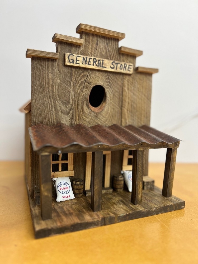 Handcrafted Cedar General Store Birdhouse