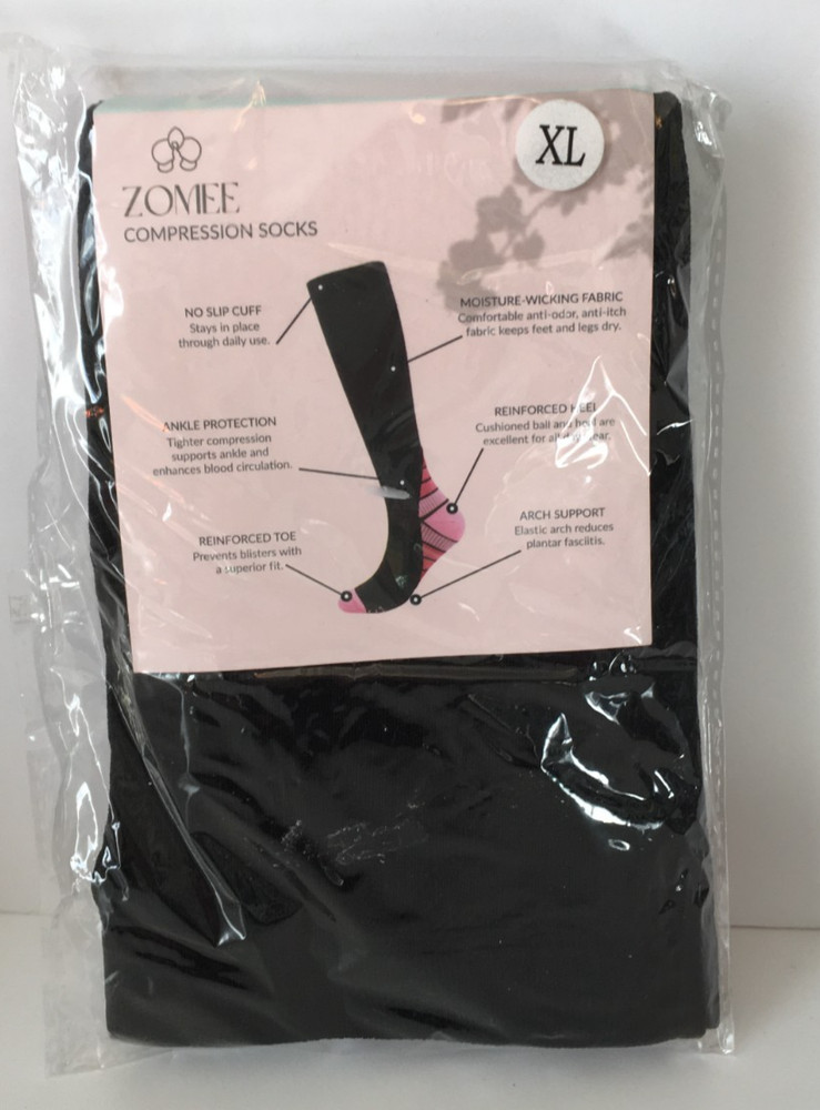 Zomee XL Compression Socks Black Pink