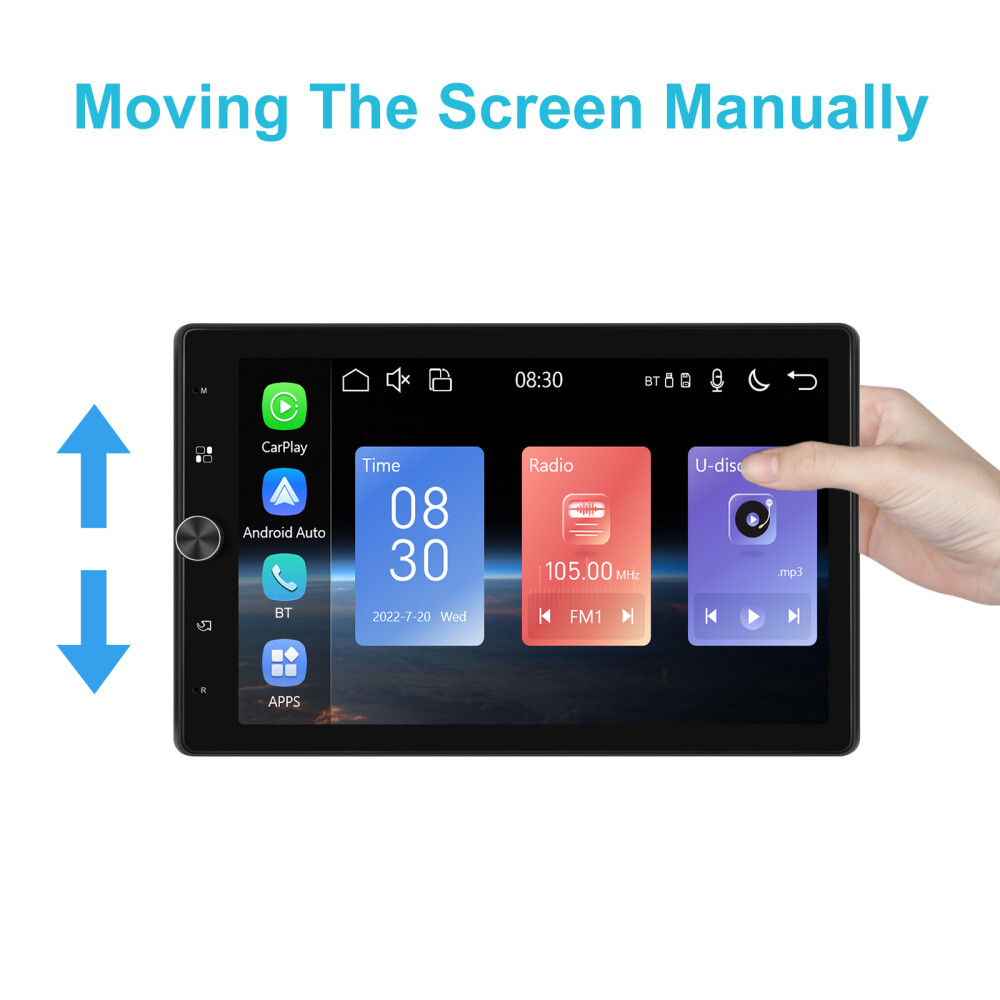 10.4" 1 DIN Car Stereo Radio Carplay Android Auto Vertical Screen GPS + Camera