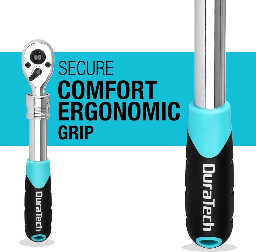 DURATECH 3/8-Inch Drive Extendable Ratchet 90-Tooth Quick-release Reversible