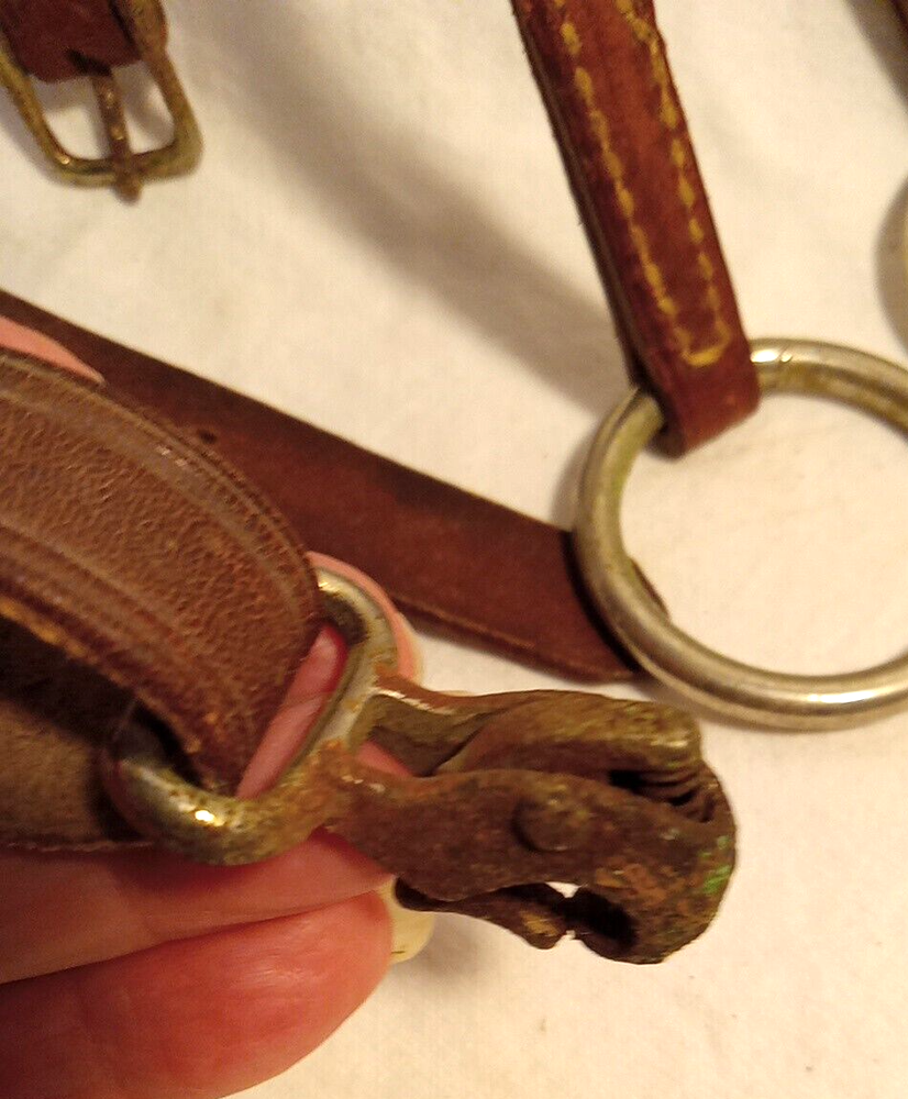 Vtg Running Martindale Leather reins with O-Ring Snaffle Bit