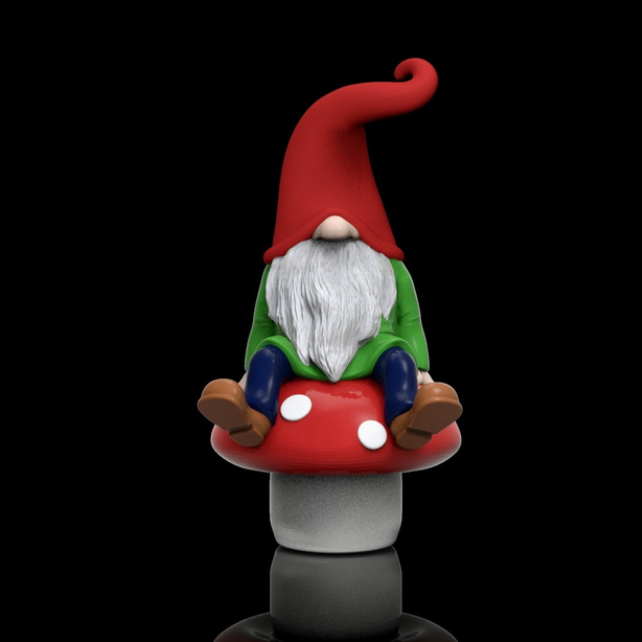 UNPAINTED Toadstool Gnome 3D Printed Model Kit 6" Tall (1-23)