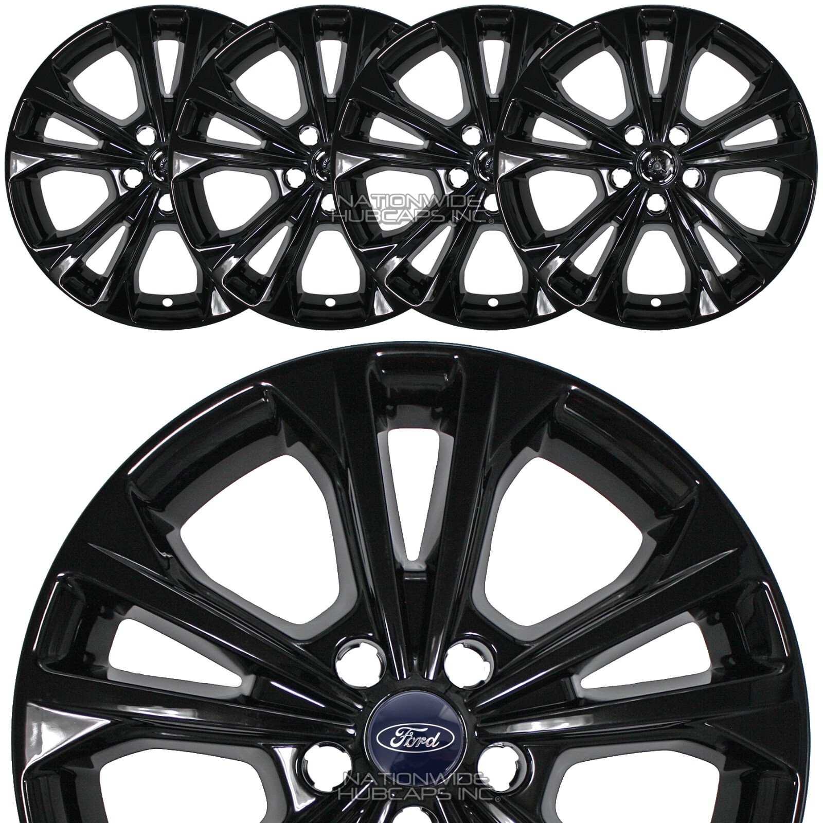 4 Black 2017-2019 Ford Escape SE SEL 17" Wheel Skins Hub Caps Rim Full Covers