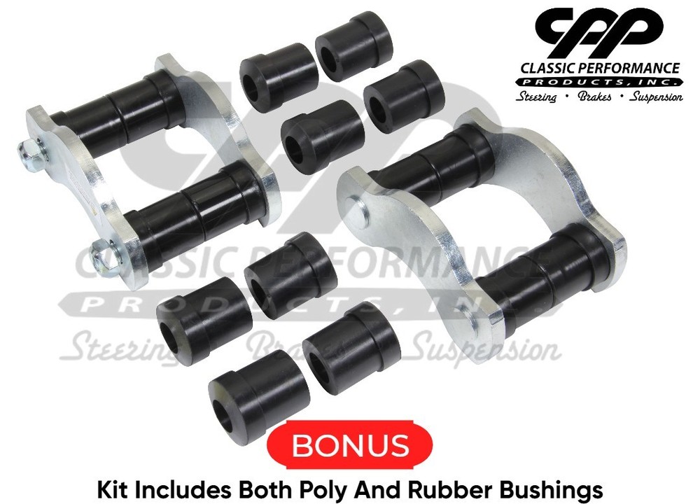 1955 55 Chevy Belair 150 210 CPP Rear Leaf Spring Polyurethane Shackle Kit