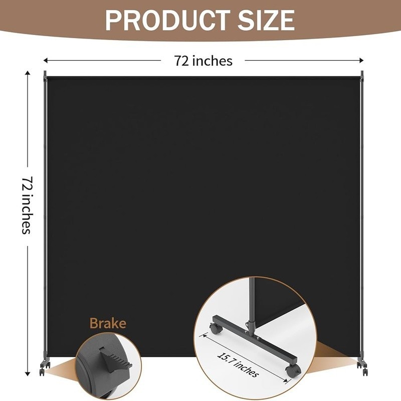 Mobile Room Divider W/ Locking Caster Wheels Office Classroom & Studio Use