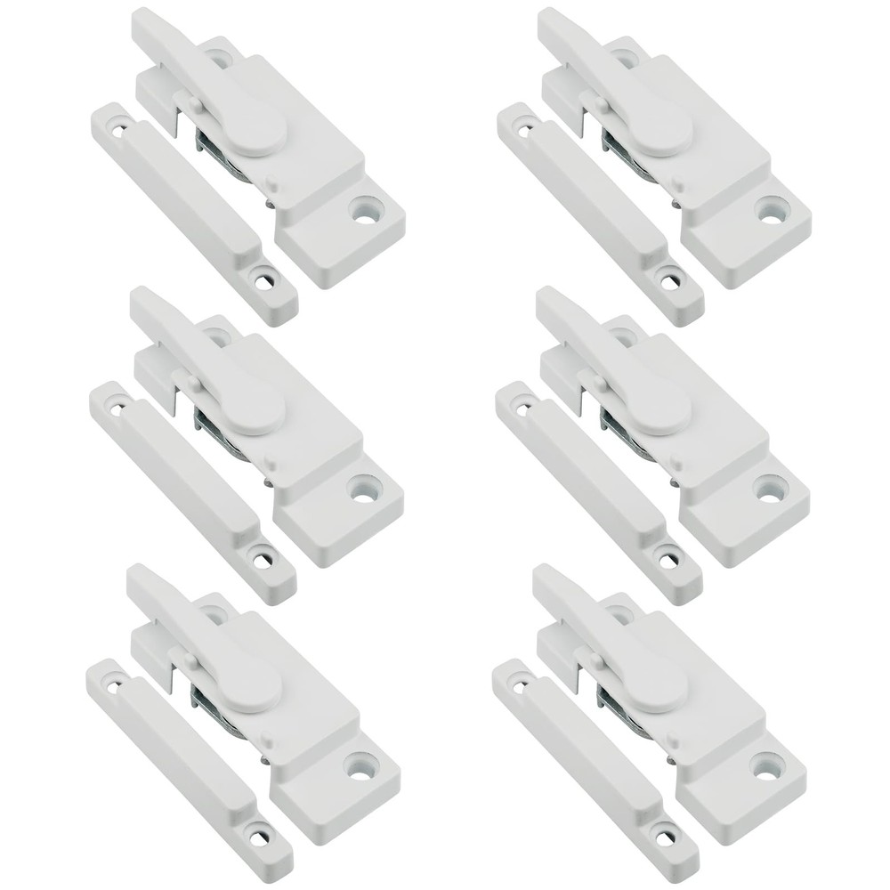 6 Pack Window Sash Locks,Window Latch Cam Action White Window Locks for Doubl...