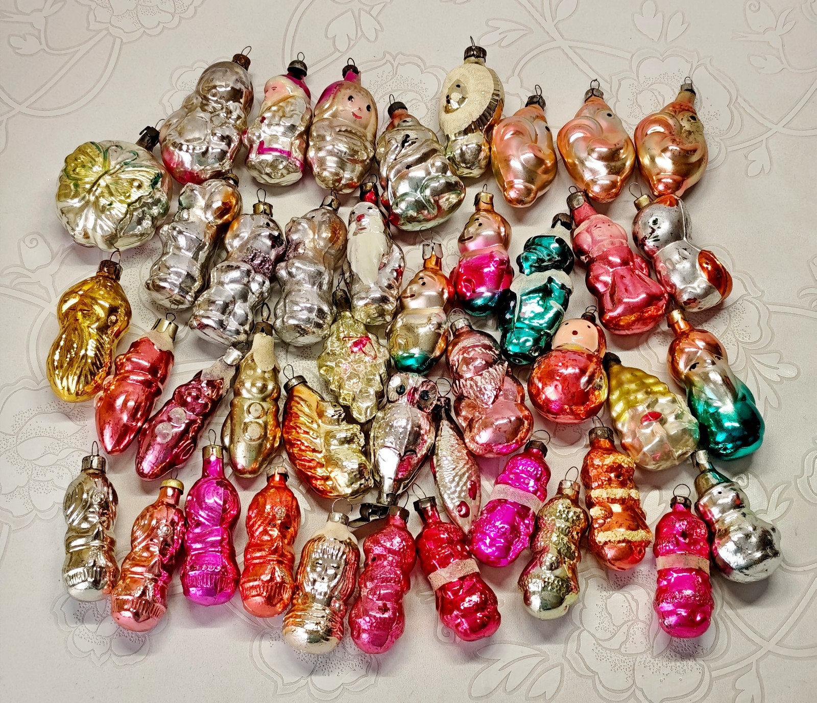 Vintage glass Christmas Ornament character animal decoration soviet USSR №728