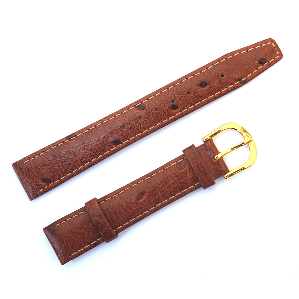 Timex Ostrich Grain Brown Leather Watch Strap