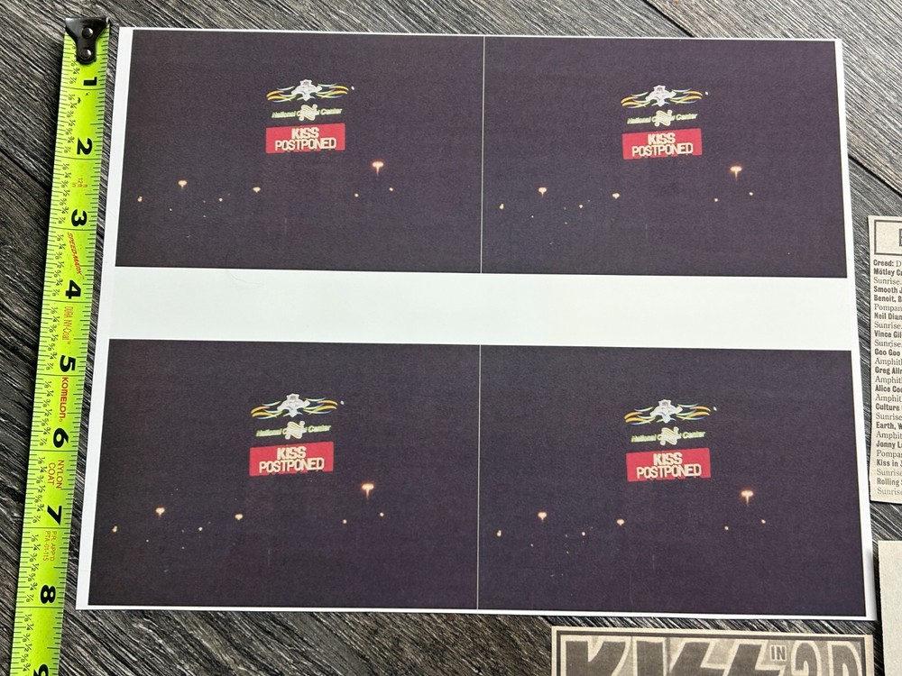 KISS Concert Ad Sign Photos Psycho Circus Tour Sunrise FL 1999 Lot Vintage Kiss