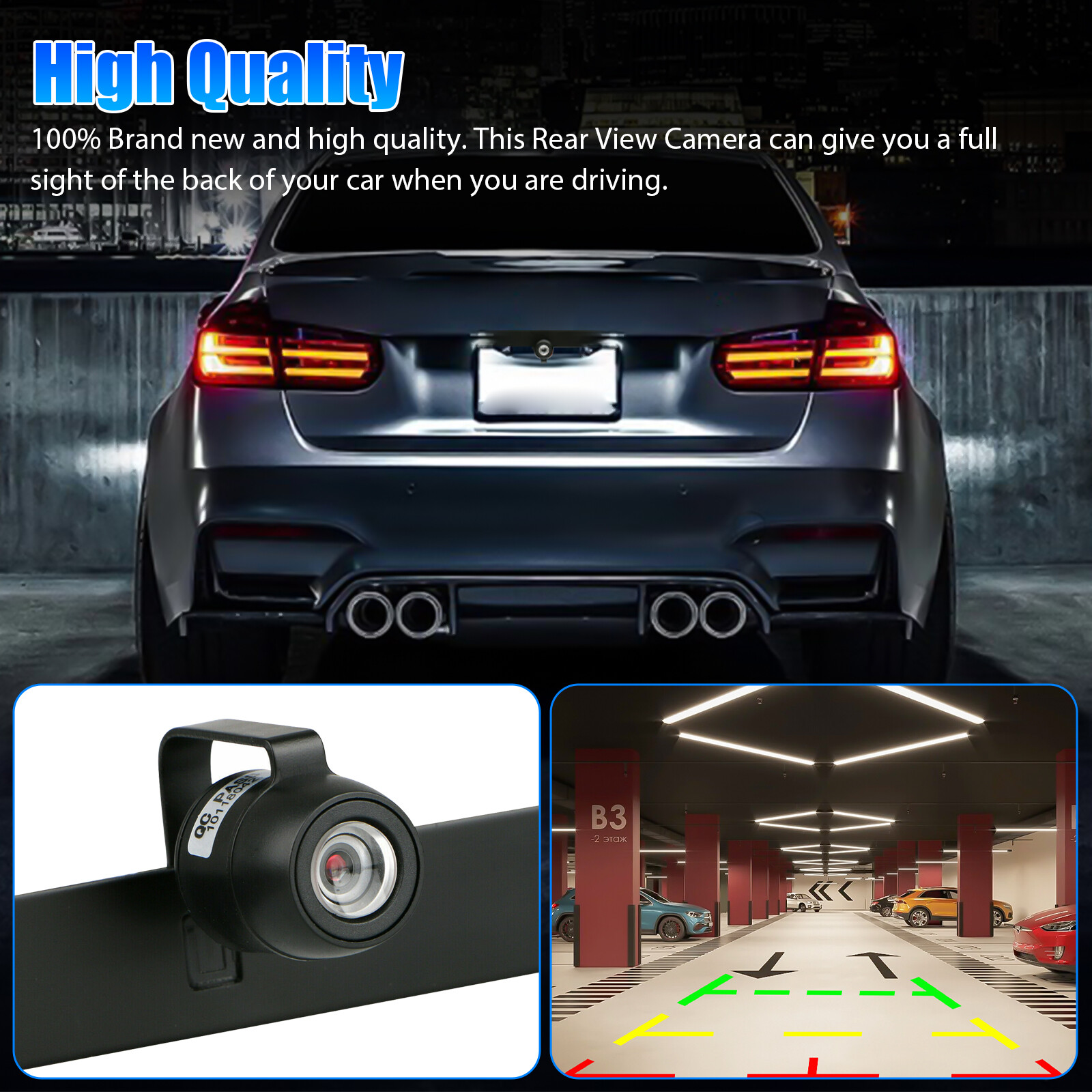 170° HD Car Rear View Camera Night Vision Backup Reverse Parking Cam Waterproof